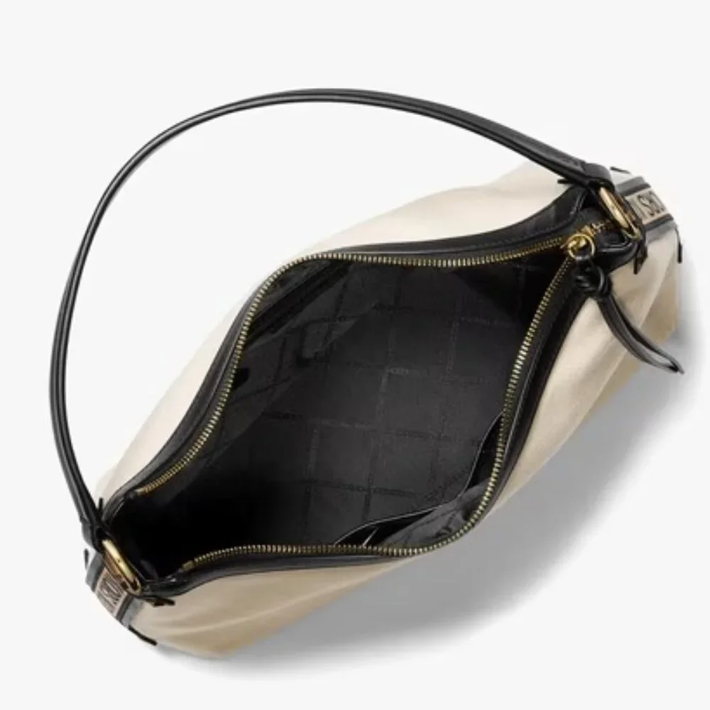 SALE! ✅ Michael Kors MAEVE Large Hobo Bag Natural / Black⭐ NWT - Picture 6 of 12